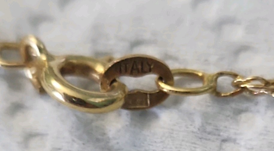 Vtg UNOAERRE 14k Gold Singapore Chain Necklace Italy 1AR 2g 16in Lgth Ships Free