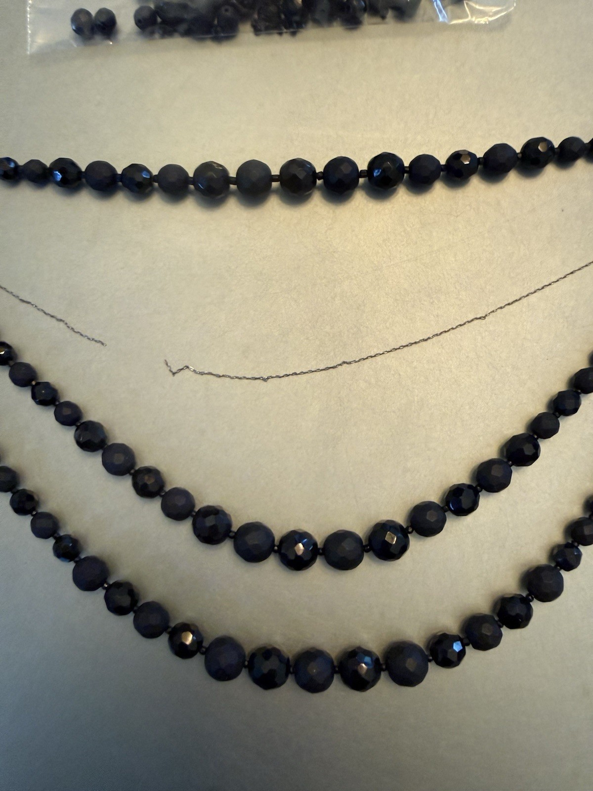 BROKEN HOBE Four Strand Choker Jet Black faceted beads, shipping only