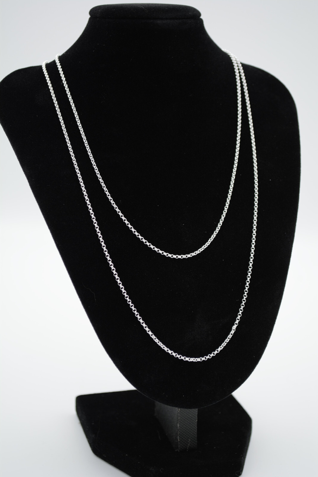 Italian 925 Solid Sterling Silver 1.8mm Round Flat Rolo Chain 16, 18 or 20 Inch