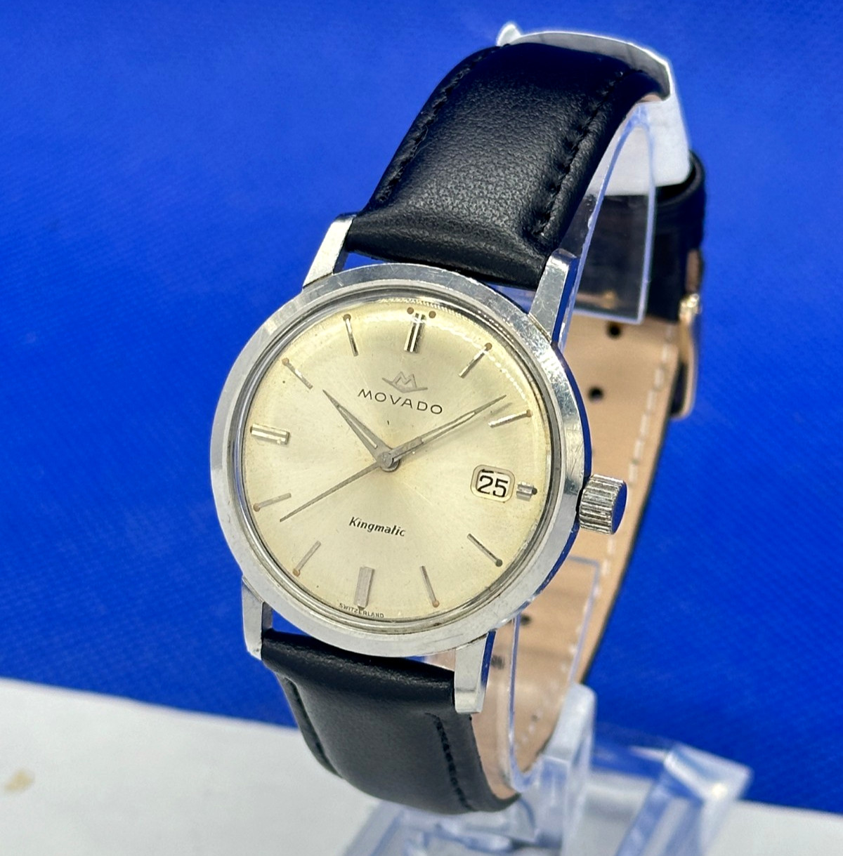 Movado Kingmatic Automatic wrist watch Swiss 1940s Rare Working 28 Jewels