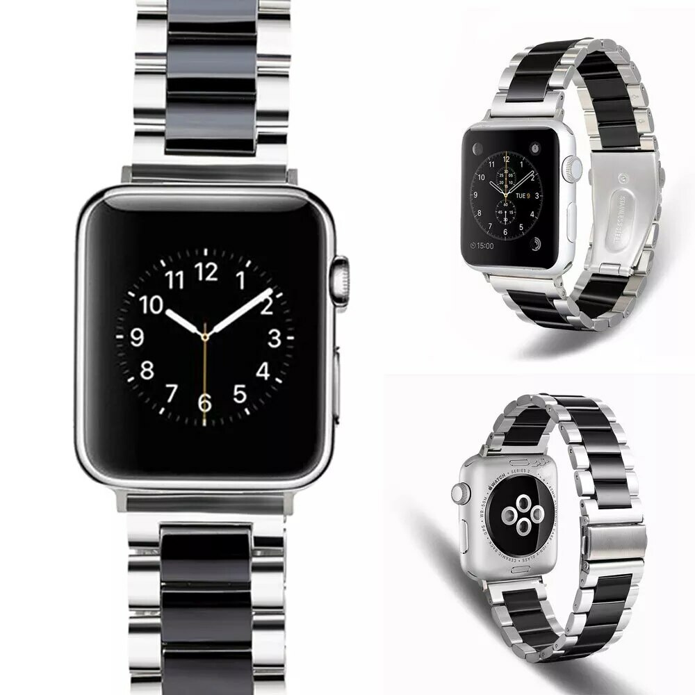 Ceramic Ladies Watch Band Stainless Steel Bracelet For Apple Watch Series 6 5 SE