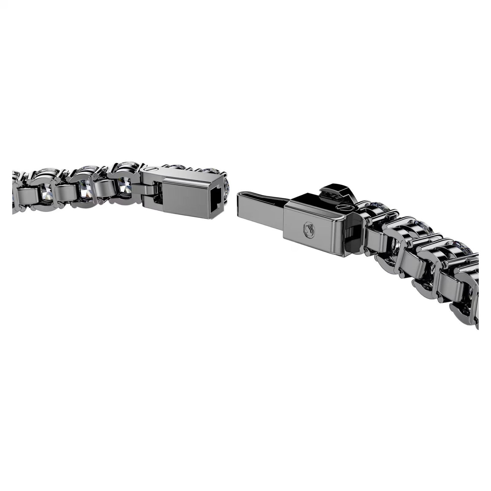 Swarovski Matrix Tennis Bracelet Round Cut, Gray, Ruthenium 5693929 (Size L)