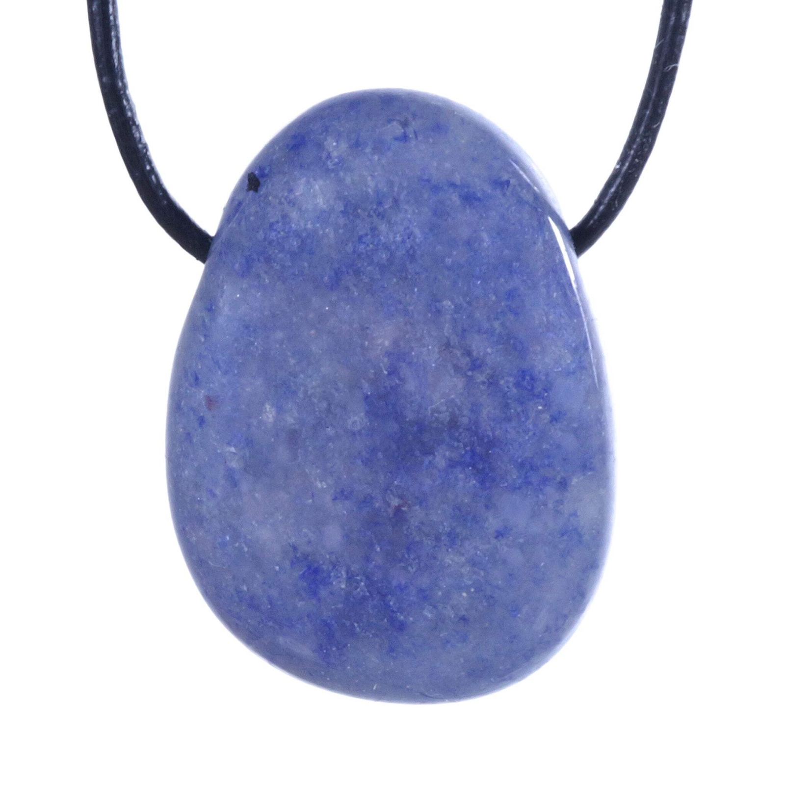 Blue Quartz Drop Pendant with Cotton Band Drilled | Gemstone Jewellery