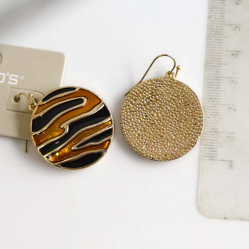New Chicos Round Tag Drop Earrings Gift Fashion Women Party Holiday Show Jewelry