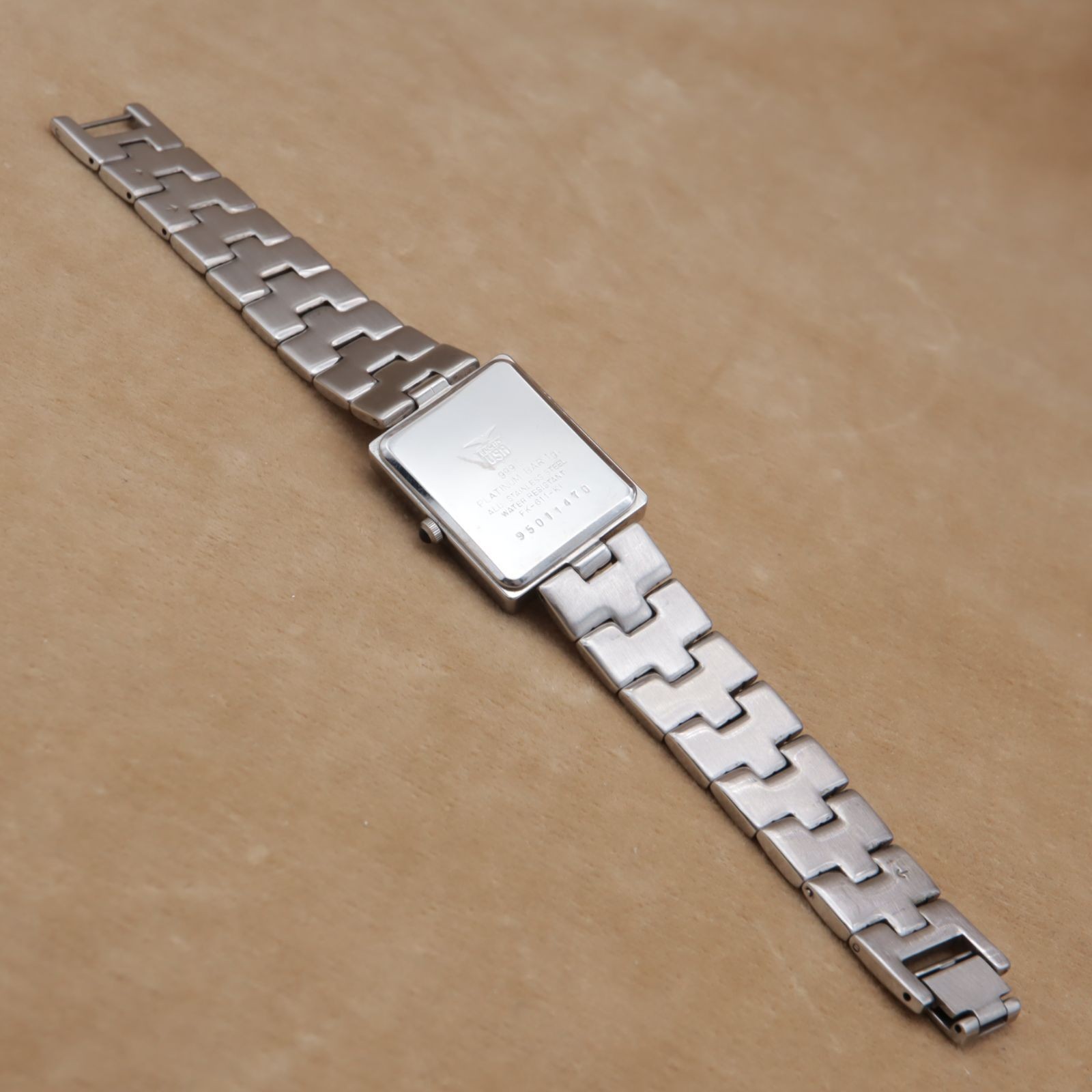 ELGIN FK-611-K1 Platinum 999.5 Dial Watch 17cm/6.69in Quartz Rectangular