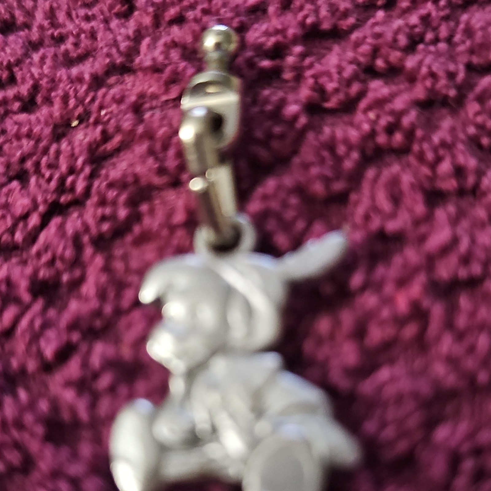 Silver Tone Metal Pinocchio Dangle Charm Pendant, Lobster Clasp