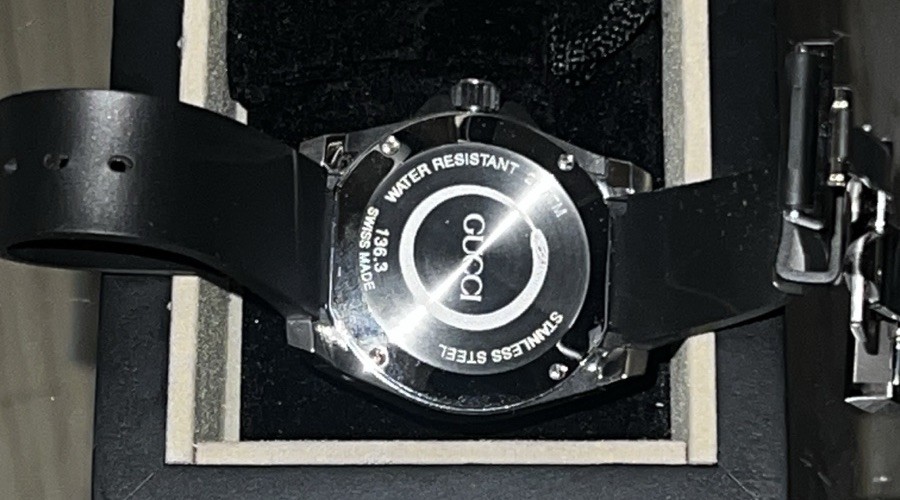 Gucci Snake Dive Quartz Watch Stainless Steel and Rubber