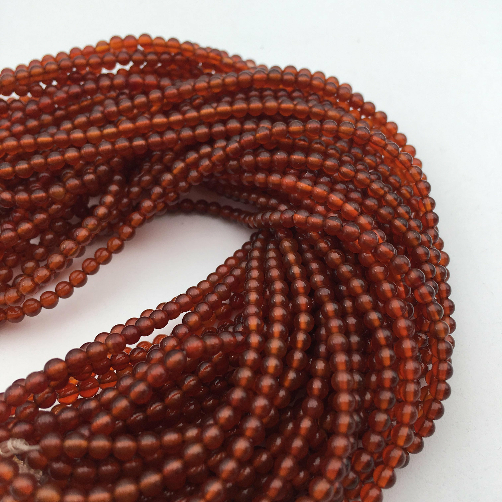 Carnelian Smooth Round Gemstone Beads 3mm Approx 15.5″ Strand