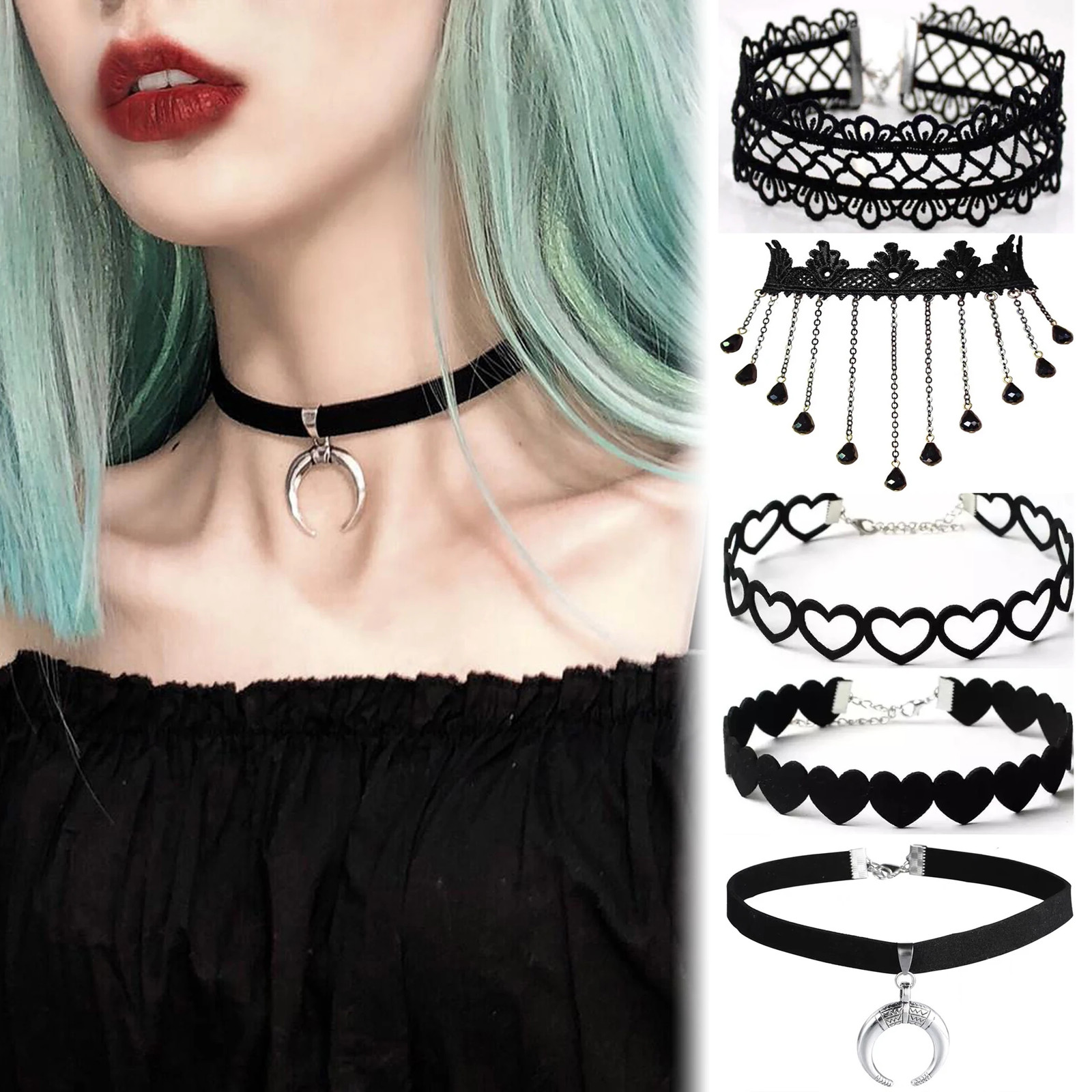 Korean Fashion Velvet Choker Necklace for Women Vintage Sexy Lace Necklace with
