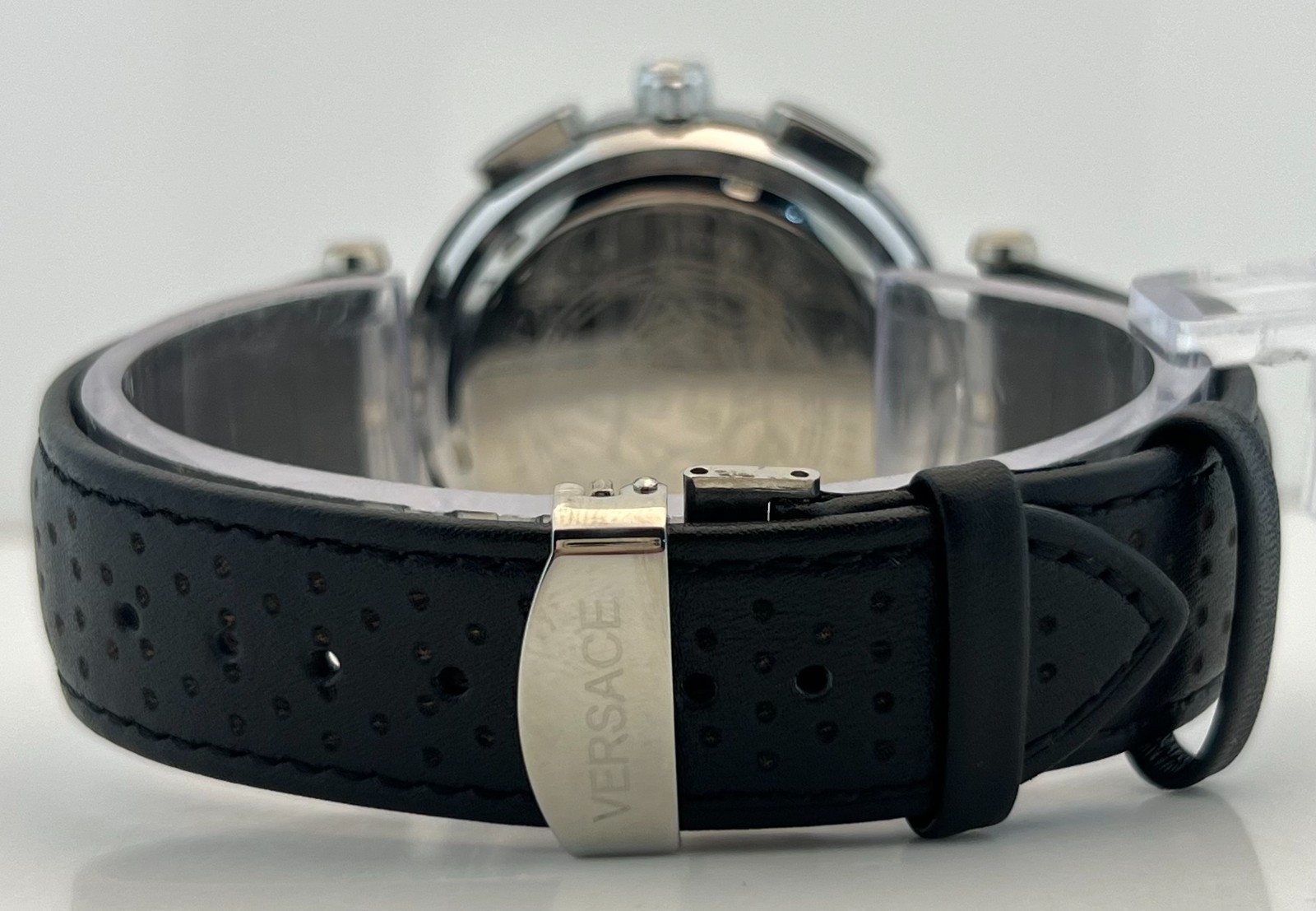 Fabulous Men’s Versace Greca Chronograph Black Dial Date Working Wristwatch