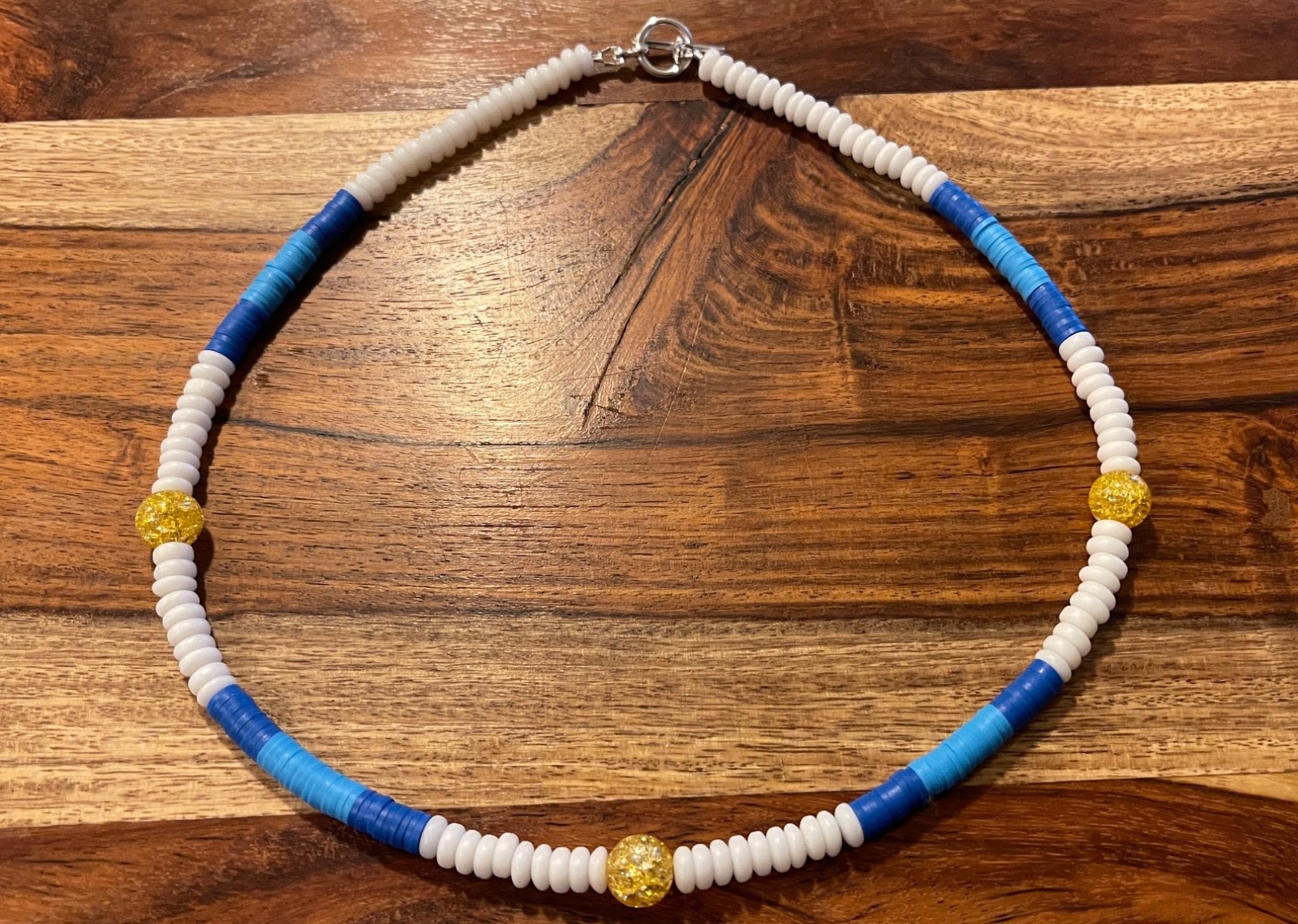19 1/2″ TAMPA BAY RAYS INSPIRED NECKLACE – LUCKY FOXMAN BEADS, MOJO JEWELRY