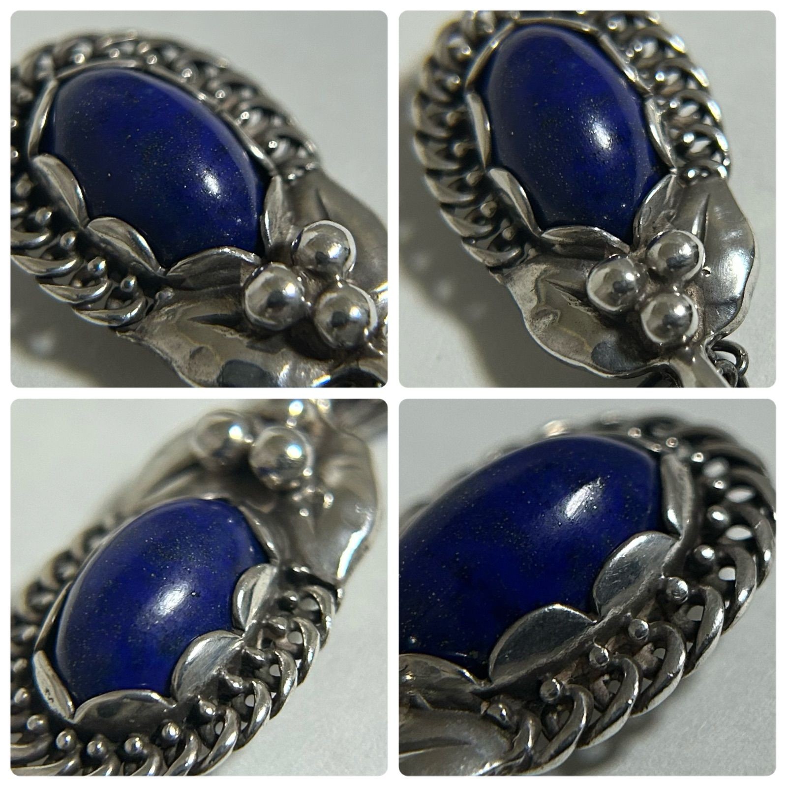 Vintage Georg Jensen 1992 Heritage Lapis Lazuli Necklace Pendant Sterling Silver