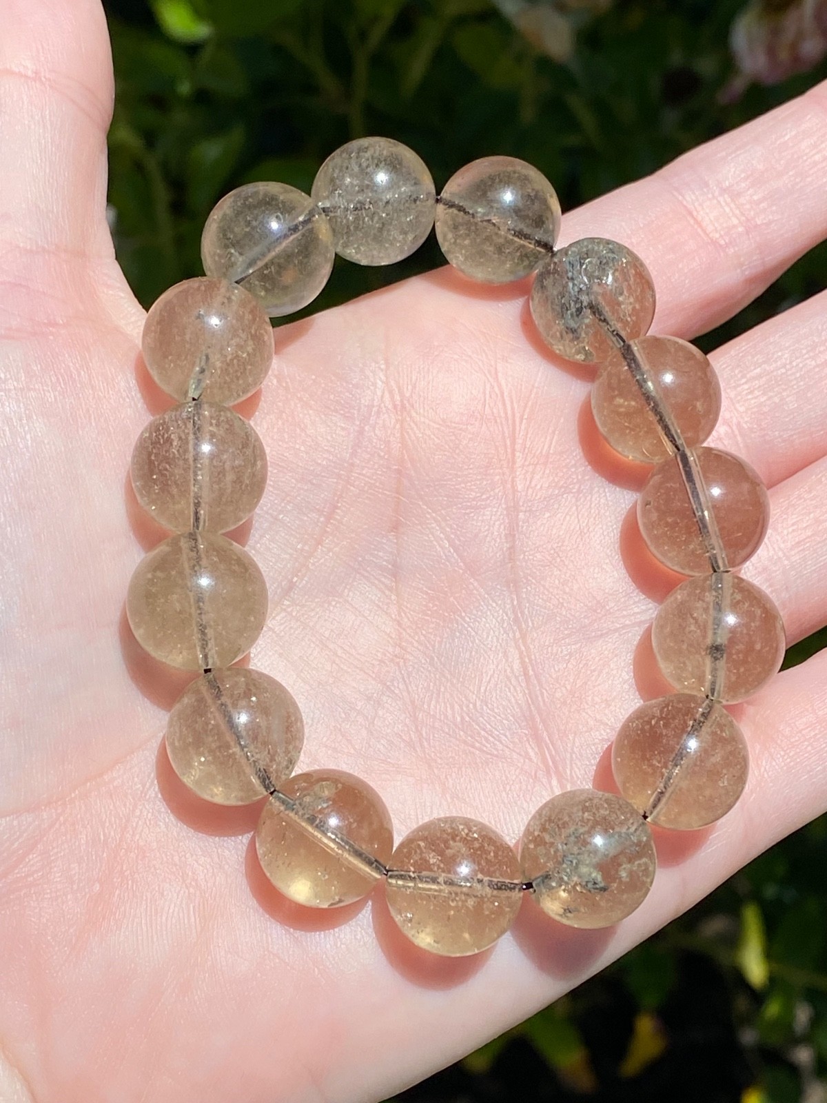 ☀️ Genuine Libyan Desert Glass Bracelet ☀️ 14.2mm Beads | 7 inch