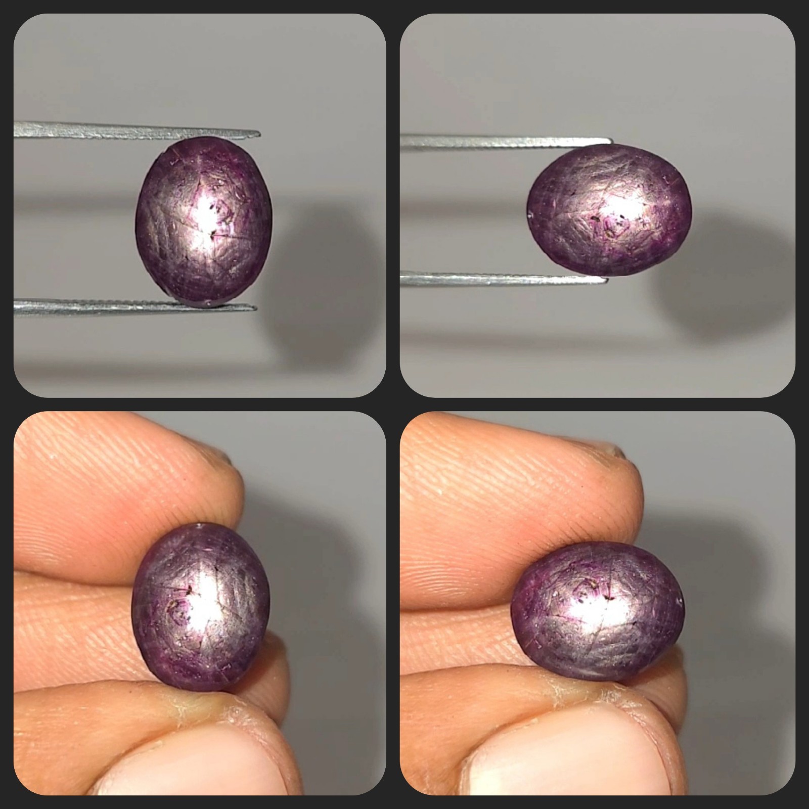 Natural 11.70 ct Star Sapphire Purple Oval Cabochon untreated loose gemstone