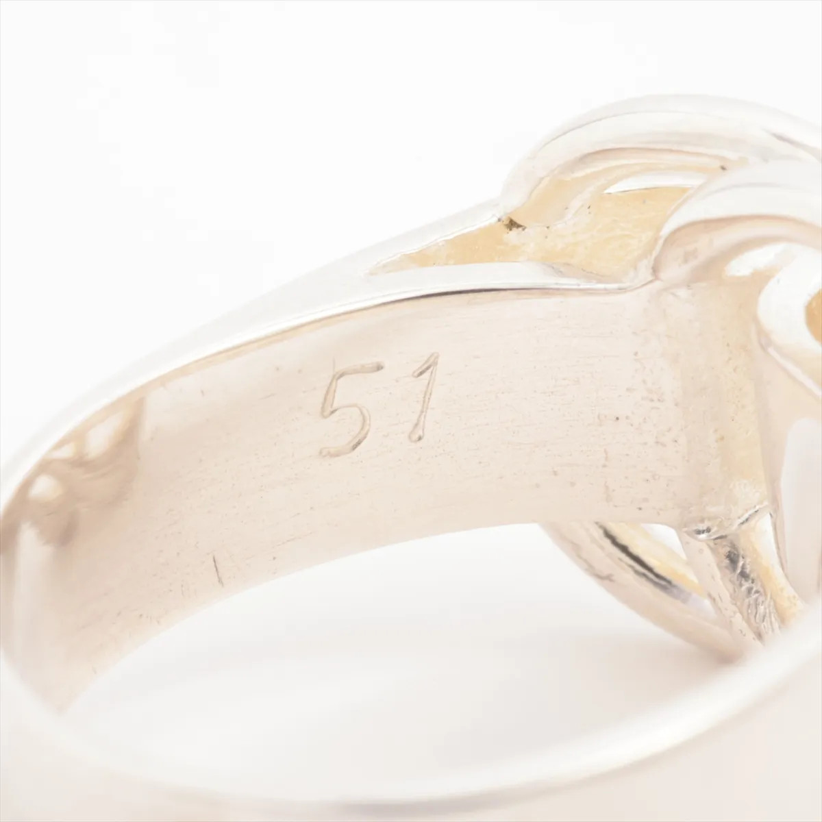 Hermès Deux Anneaux Ring 51 925 6.4g Silver