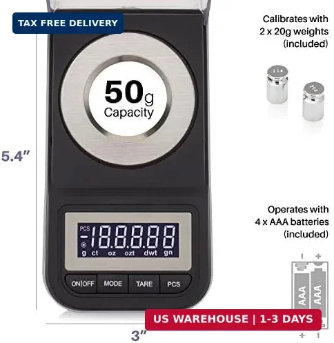 Smart Weigh 50g x 0.001 Grams, Premium High Precision Digital Milligram Scale, I