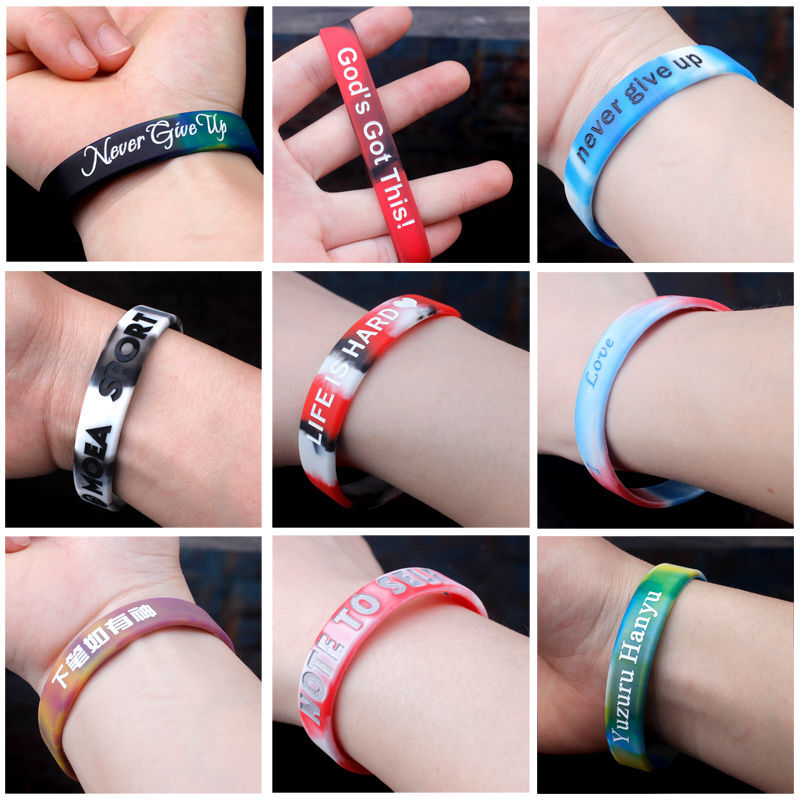 Custom Silicone Bracelet Customized Personalized Rubber Wristband man women kids