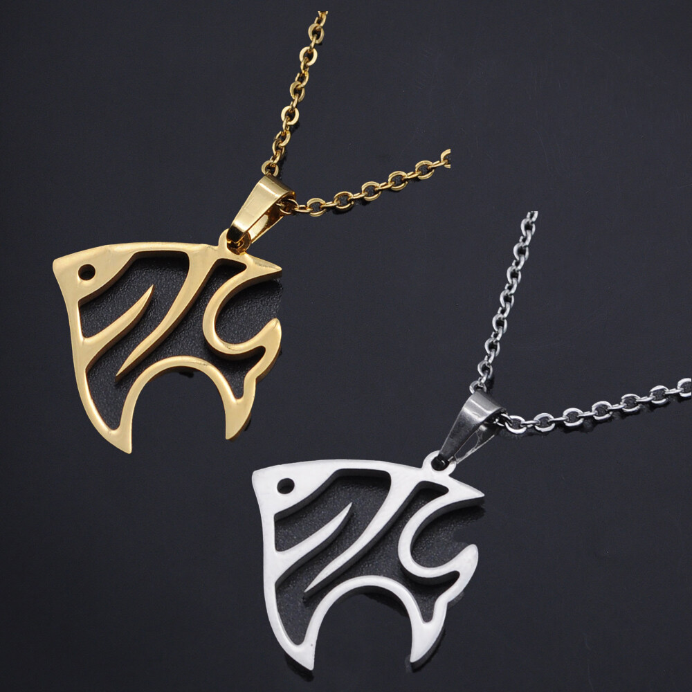 Stainless Steel Pendants Necklace Lobster Fish Silver 17.71″ 45cm 1.5mm Z618