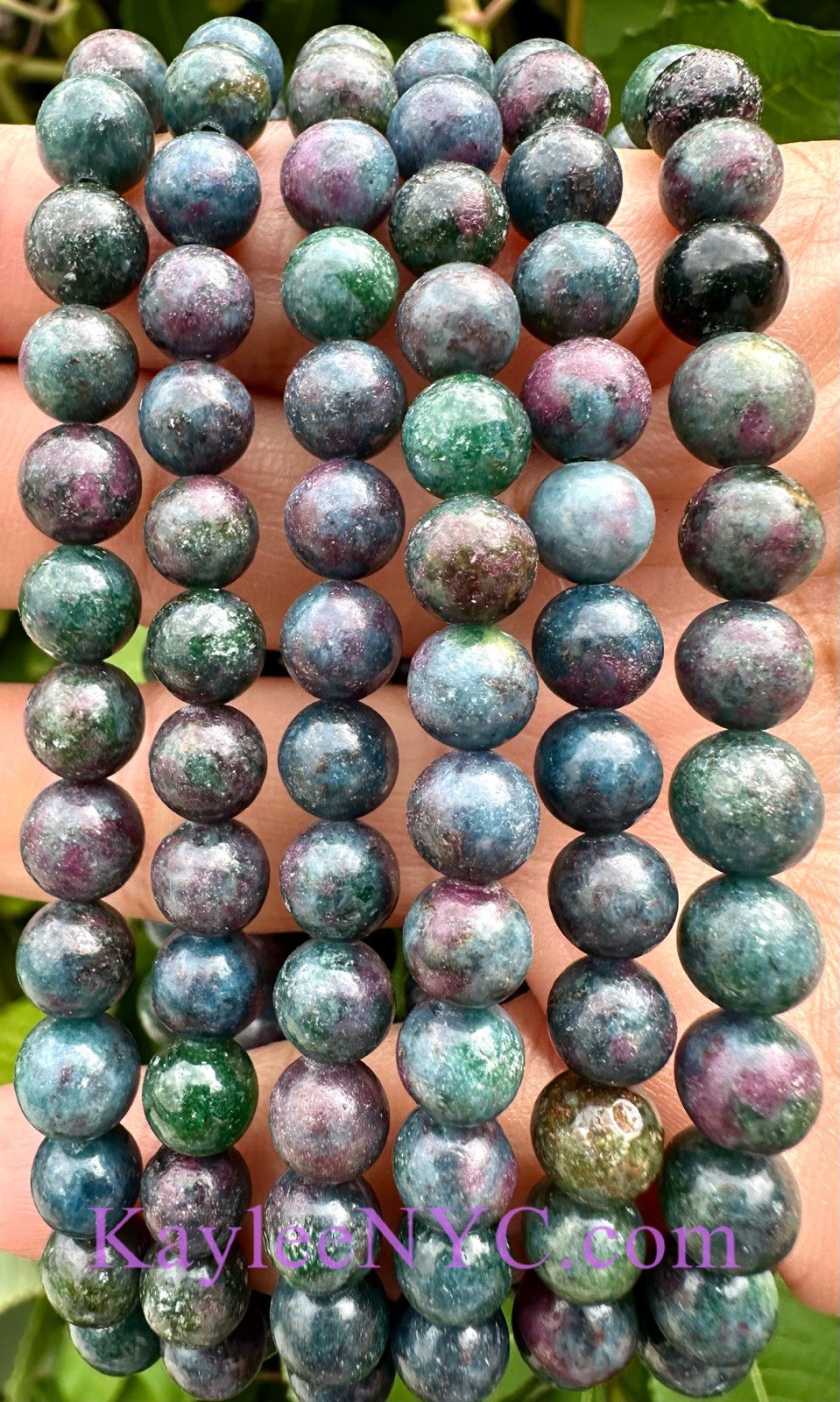 Wholesale 6 Pcs Natural Ruby Kyanite ~7mm 7.5” Crystal Stretch Bracelet