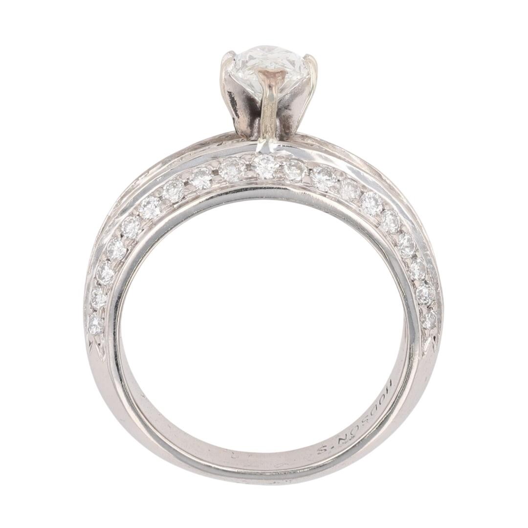 GIA 2.09ctw Diamond Solitaire with Accents Engagement Ring Palladium Size 7