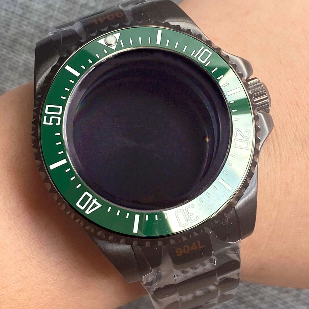 43mm Black PVD Watch Case for Men Fit Japan NH35A ETA 2836 ETA 2824 Miyota8215