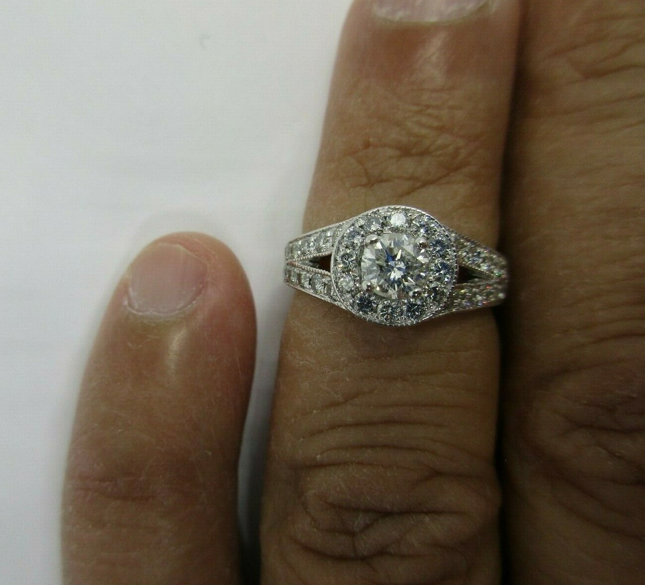 F.D 1.10 Carat 14K Gold Diamond Engagement Ring Center=.40 F-SI2 Value=$6,950