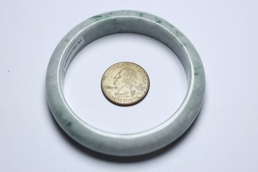 Video Certified Green Natural A JADE Jadeite Circle Bangle Bracelet 61 mm 405812