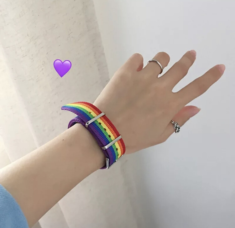 Fashion Jewelry Minimalist LGBT Rainbow Love Pride Woven Braided Bracelet 37-1