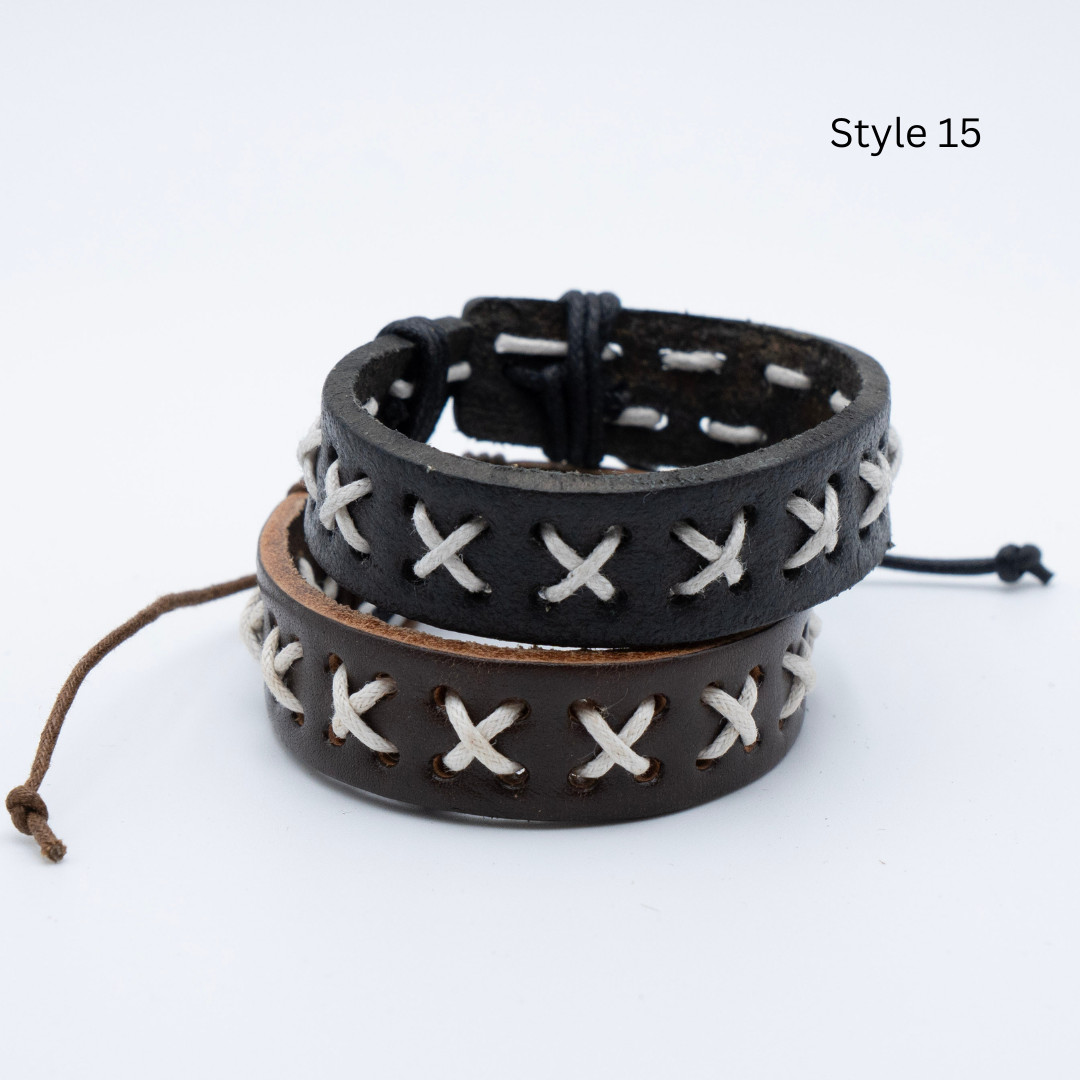 Handmade Woven Leather Bracelet Men Women Braided Studded Wrap Charm Bulk USA