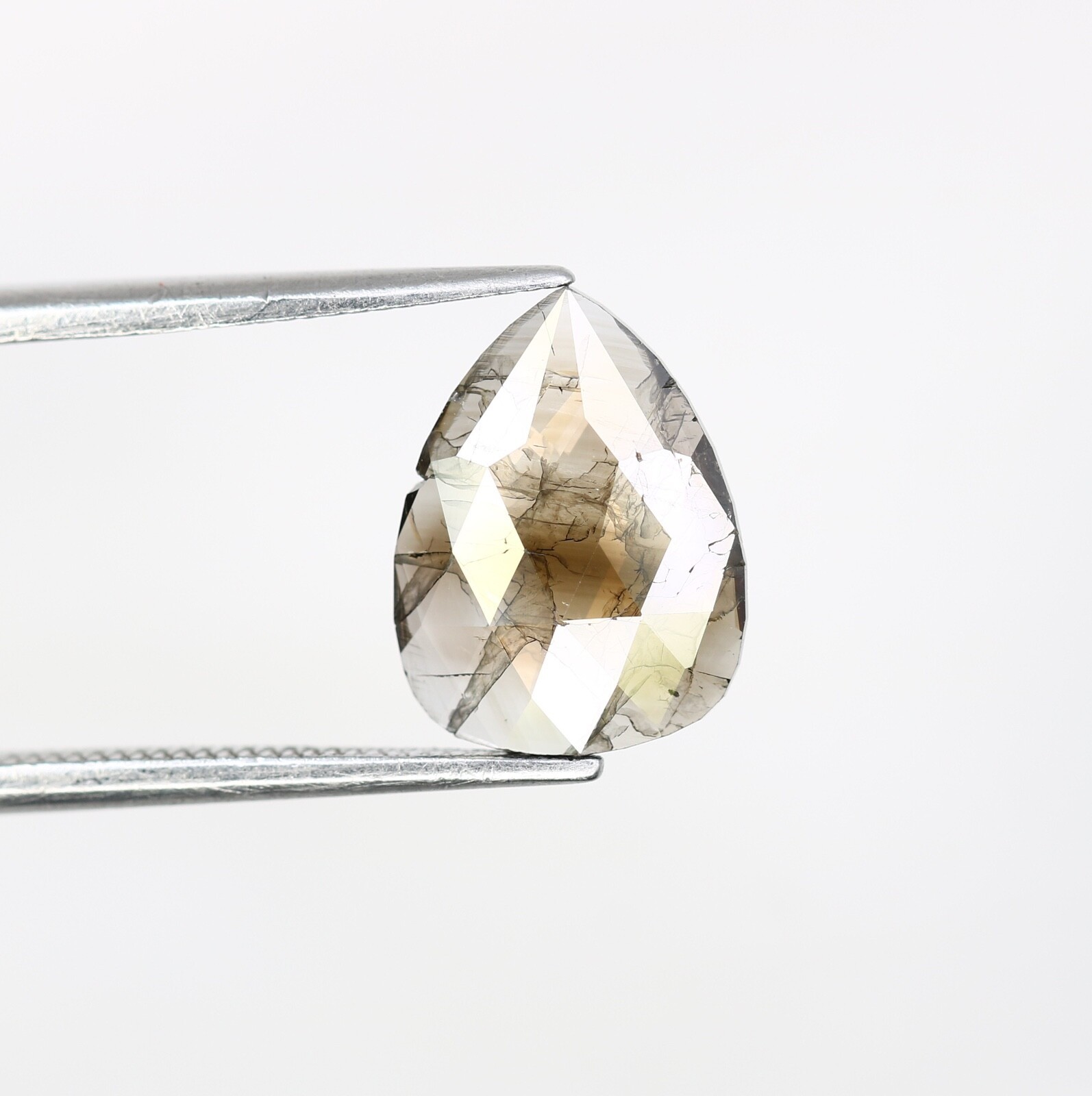 11.20 CT 11.20 MM Brown Pear Shape Diamond For Engagement Ring