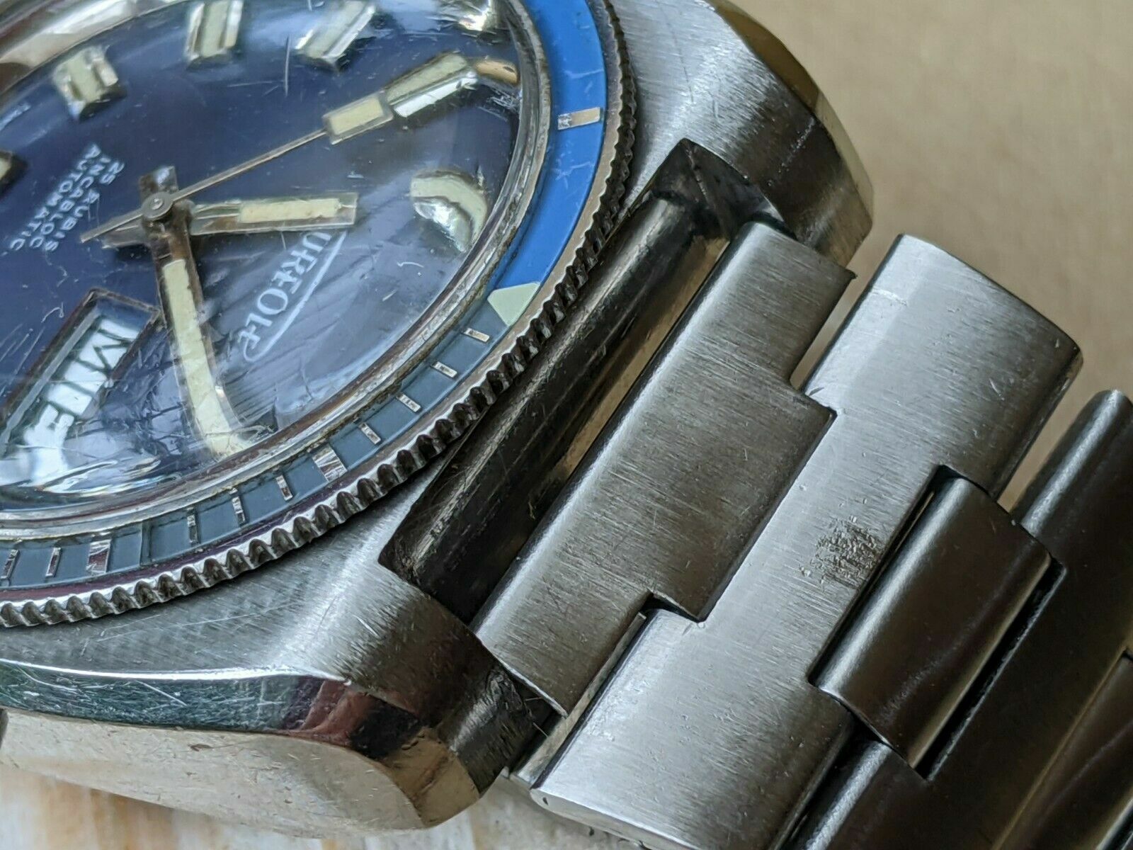 Vintage 1970’s Aureole 20 ATM Diver w/Blue Dial,Patina,All SS Case,AS 1906 Mvmt
