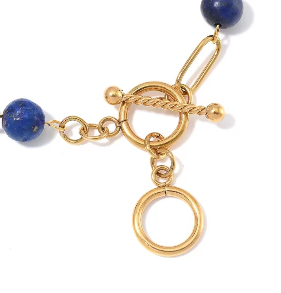 Lapis Lazuli 13.00 ctw Bracelet in ION Plated YG Stainless Steel (7.50-9.0In)