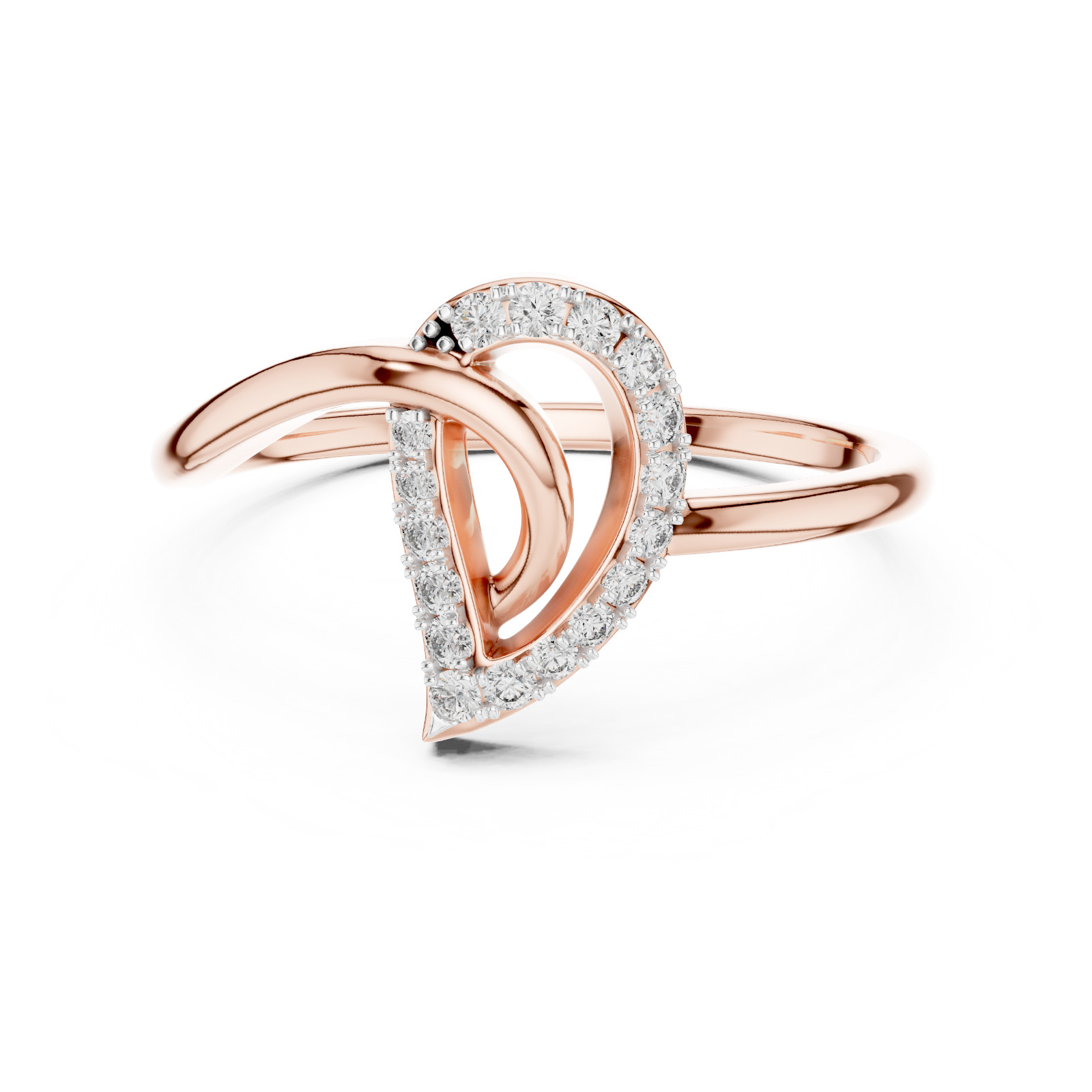 Round Cut Natural Certfied Diamond Twisted Vine Engagement Ring 14k Gold Over