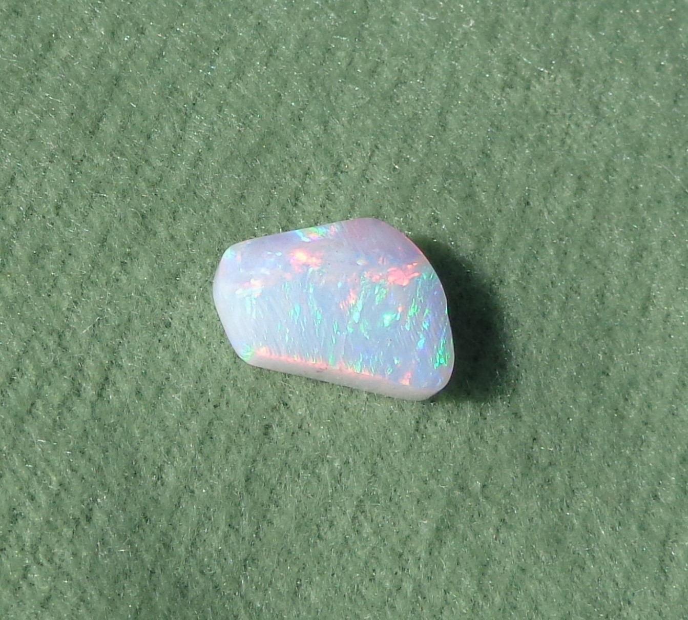 Spencer Idaho Opal Solid 9X15 mm with Unique Pattern and Red, Green, & Gold Fire