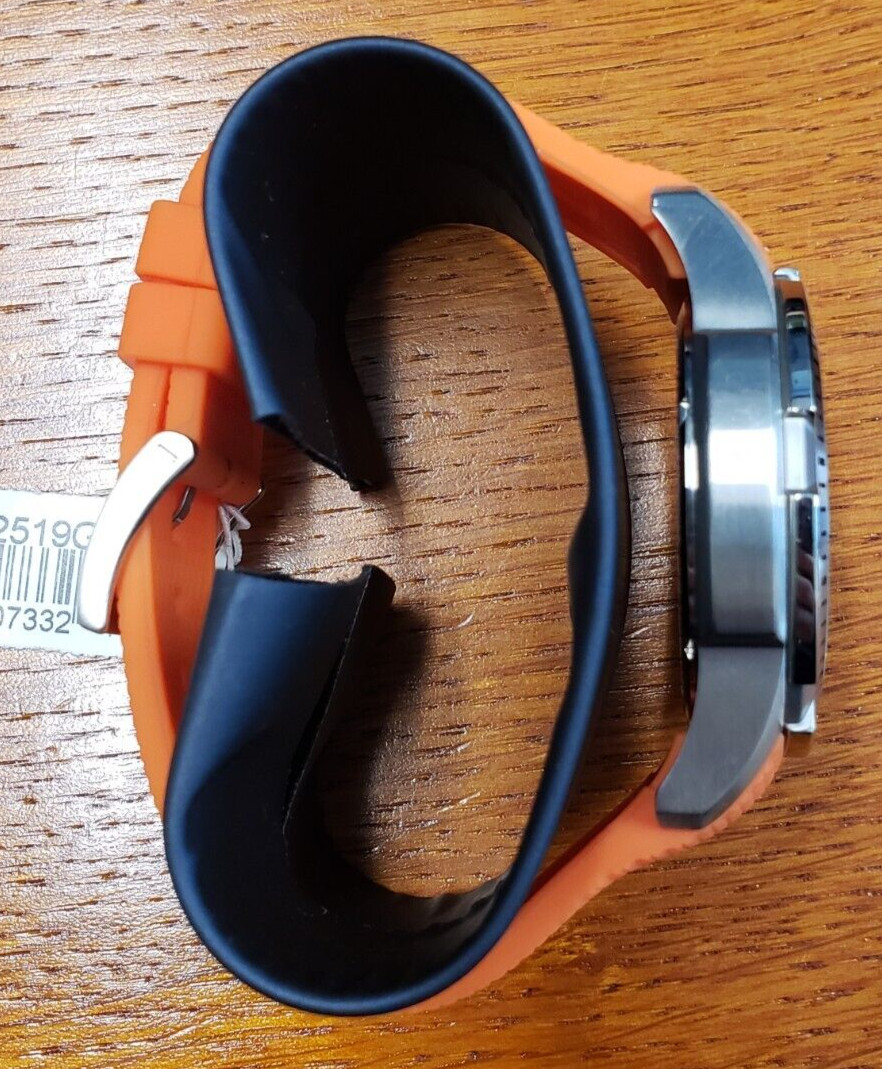 Nautica NCS 16 Orange Rubber Strap Honey Comb Style Dial Men’s Watch NAD12519G