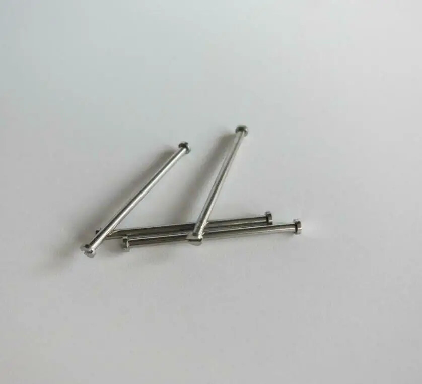 Steel Color Watch Band T-bar Stud Screw 2.5mm Cap 10-34mm Tube Long 1.5mm Thick