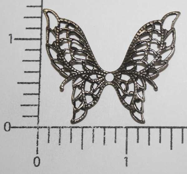 35203 Brass Oxidized Large Filigree Butterfly Jewelry Finding