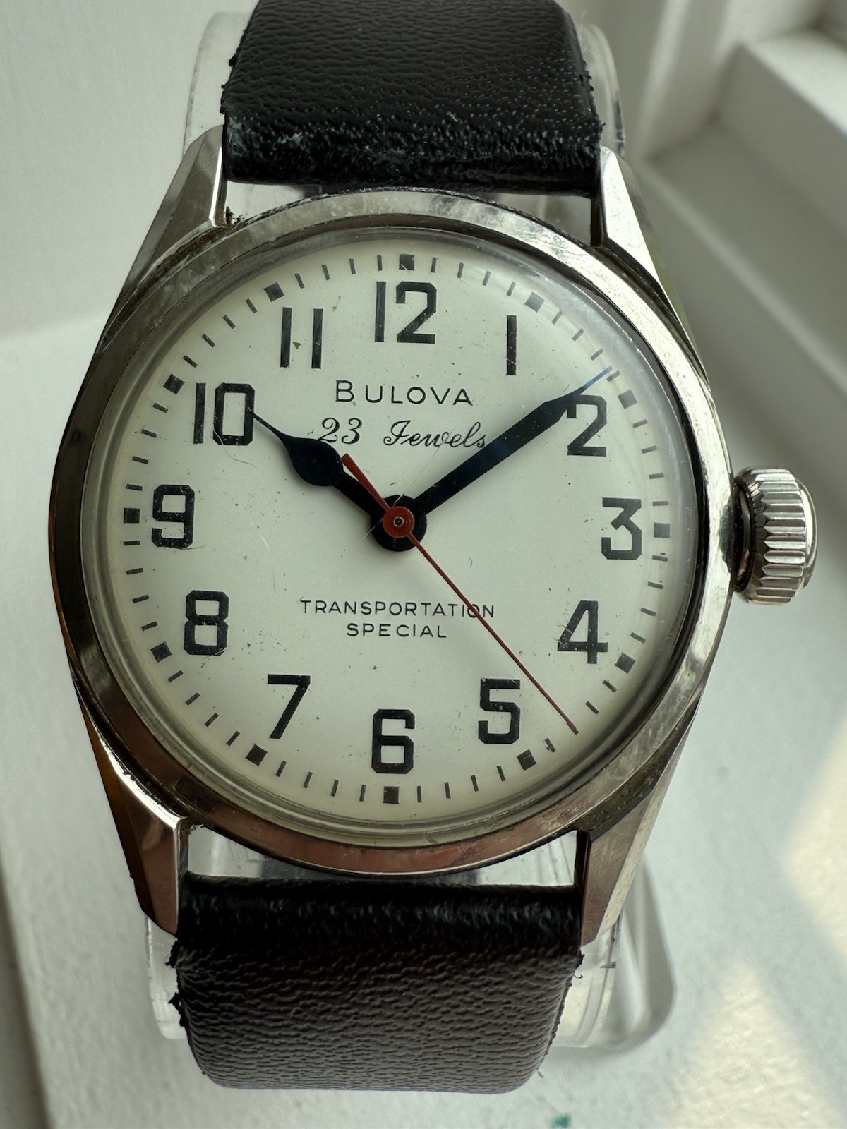 Vintage Bulova Transportation Special 23 Jewel Manual Wind Runs Hacking