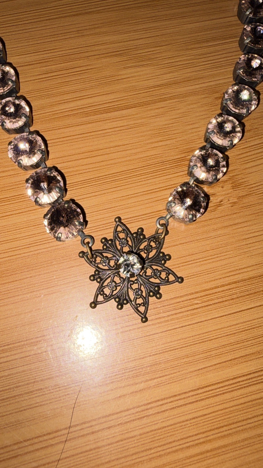 Sabika Blush Pink Crystal Statement Choker Necklace Gunmetal