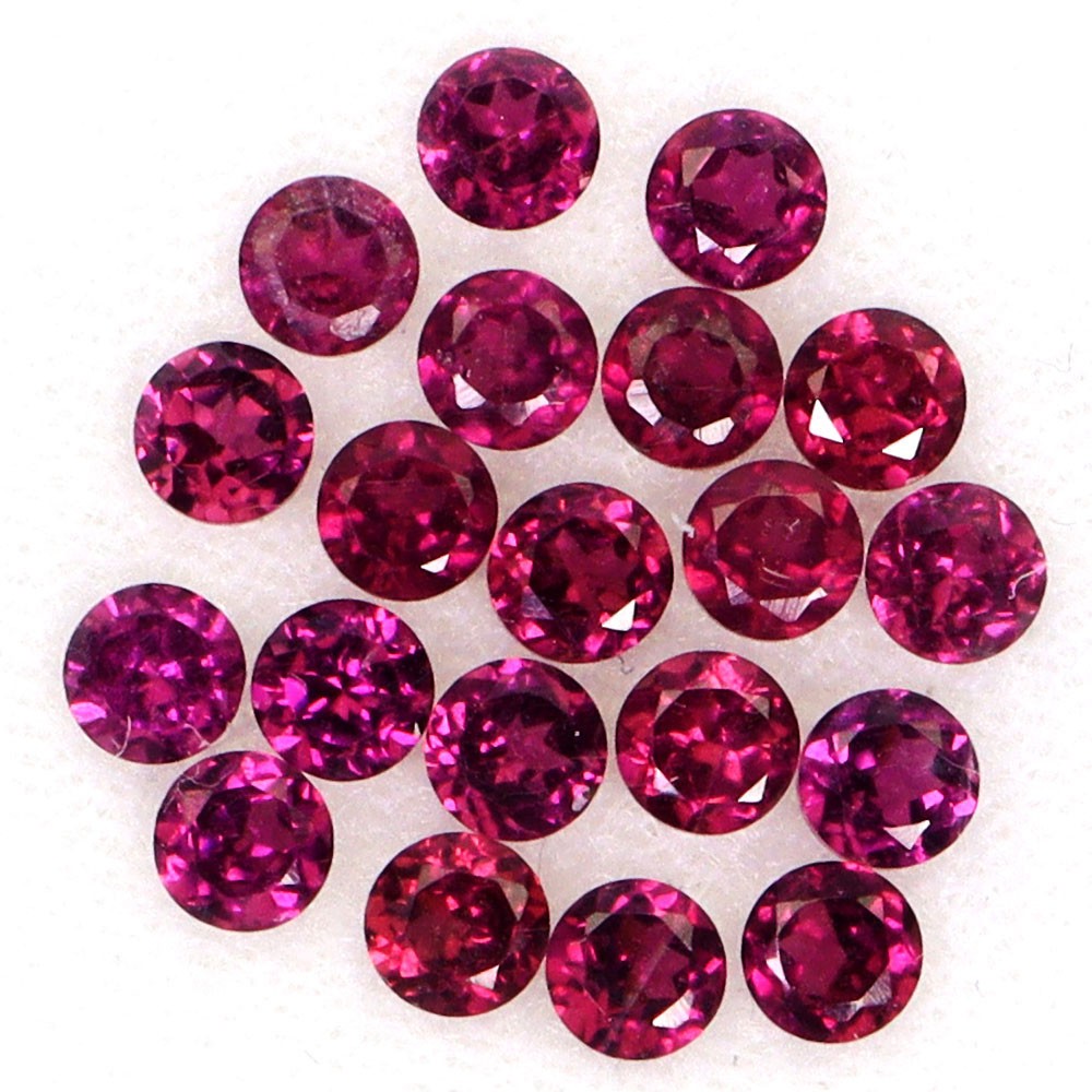 Round Natural Pink Raspberry Rhodolite Garnet 5.77ct 3.7mm 20pcs Lot Gemstone