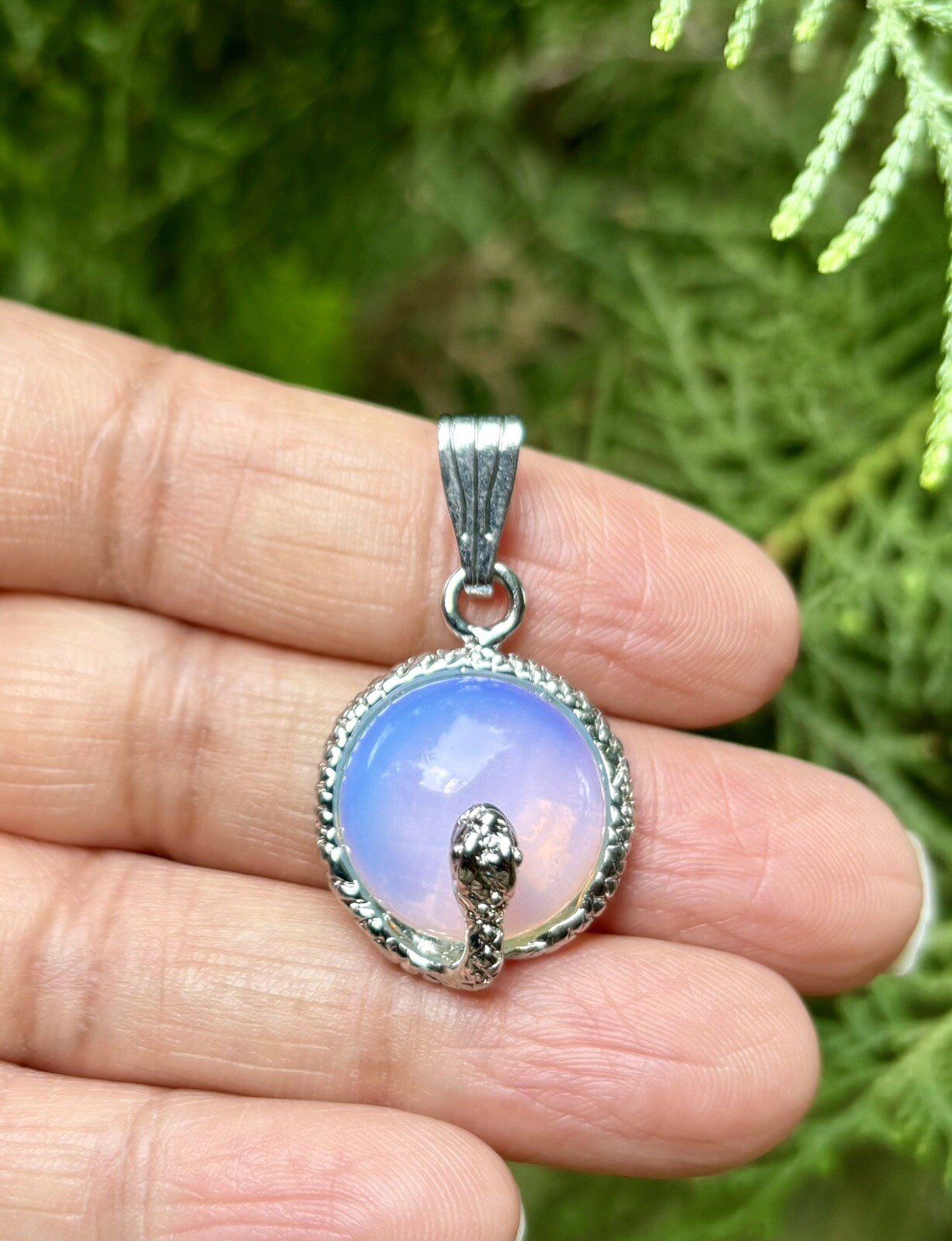 925 Sterling Silver Plated Snake Pendant, Fashion Pendant Locket, Blue
