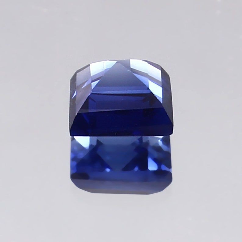 5Ct Natural Blue sapphire Princess cut Faceted Gemstone Certified Sapphire
