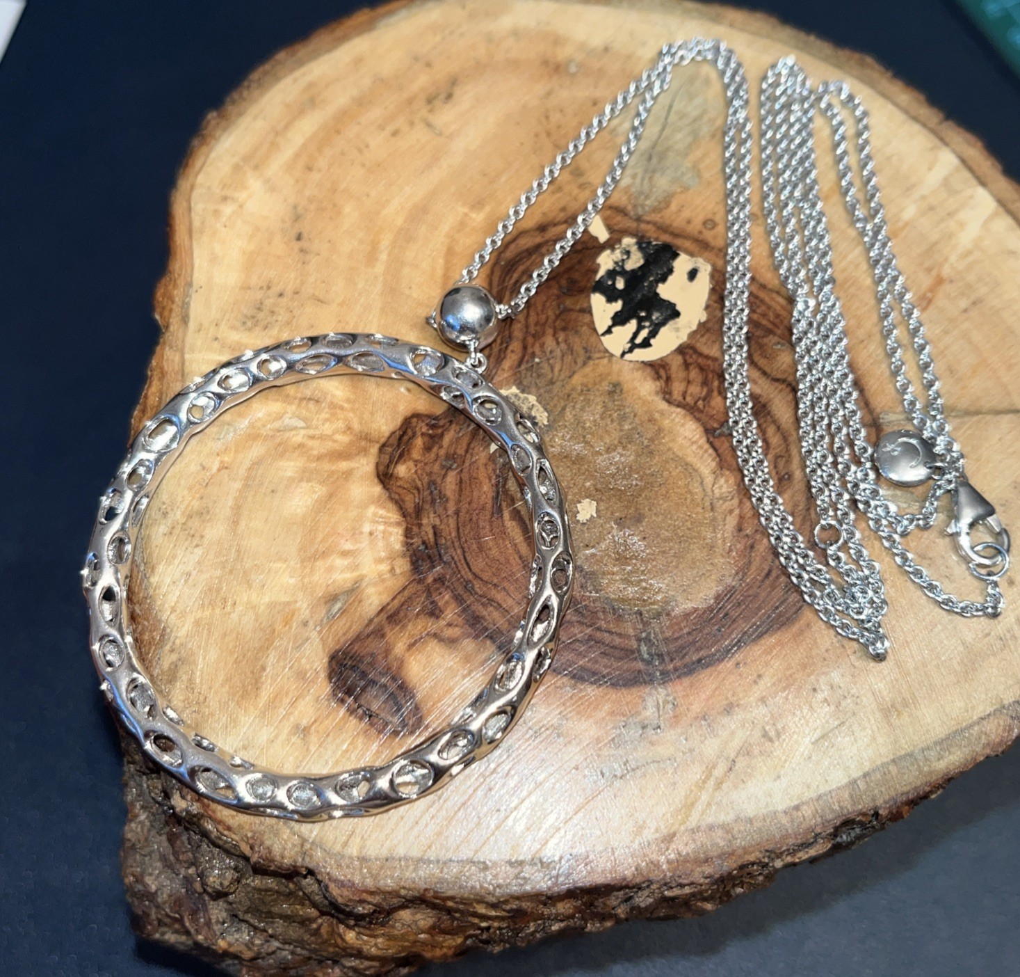 RACHEL GALLEY Allegro Circle Of Life Necklace 30″ in 925 Sterling Silver 18.8g