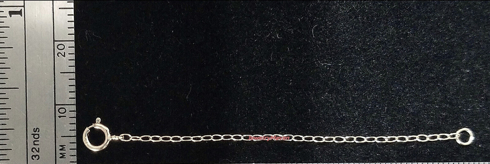 14k 1.2mm Cable White Gold 4.5mm Spring Ring Clasp 3″ Safety Chain Extender
