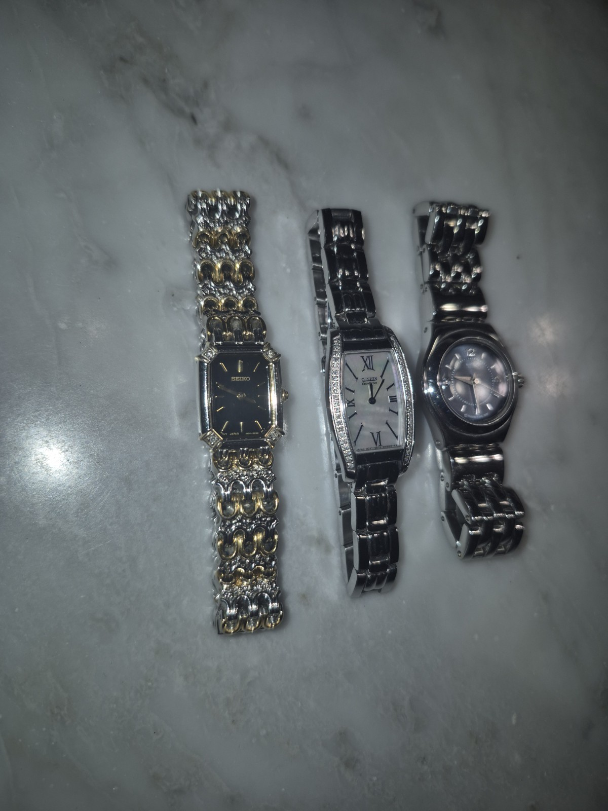 Ladies Watch Lot Seiko Citizen Swatch