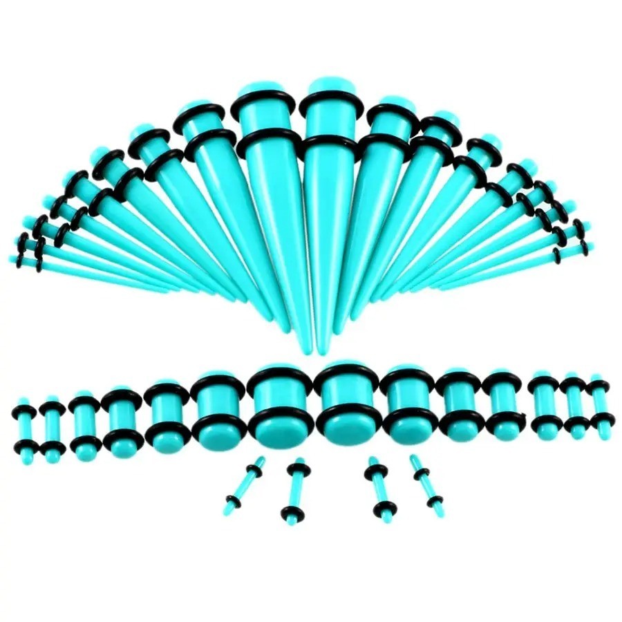 36 pcs Ear Stretching Kit 14G-00G Taper Ear Gauges Plugs Tunnels Expander Set