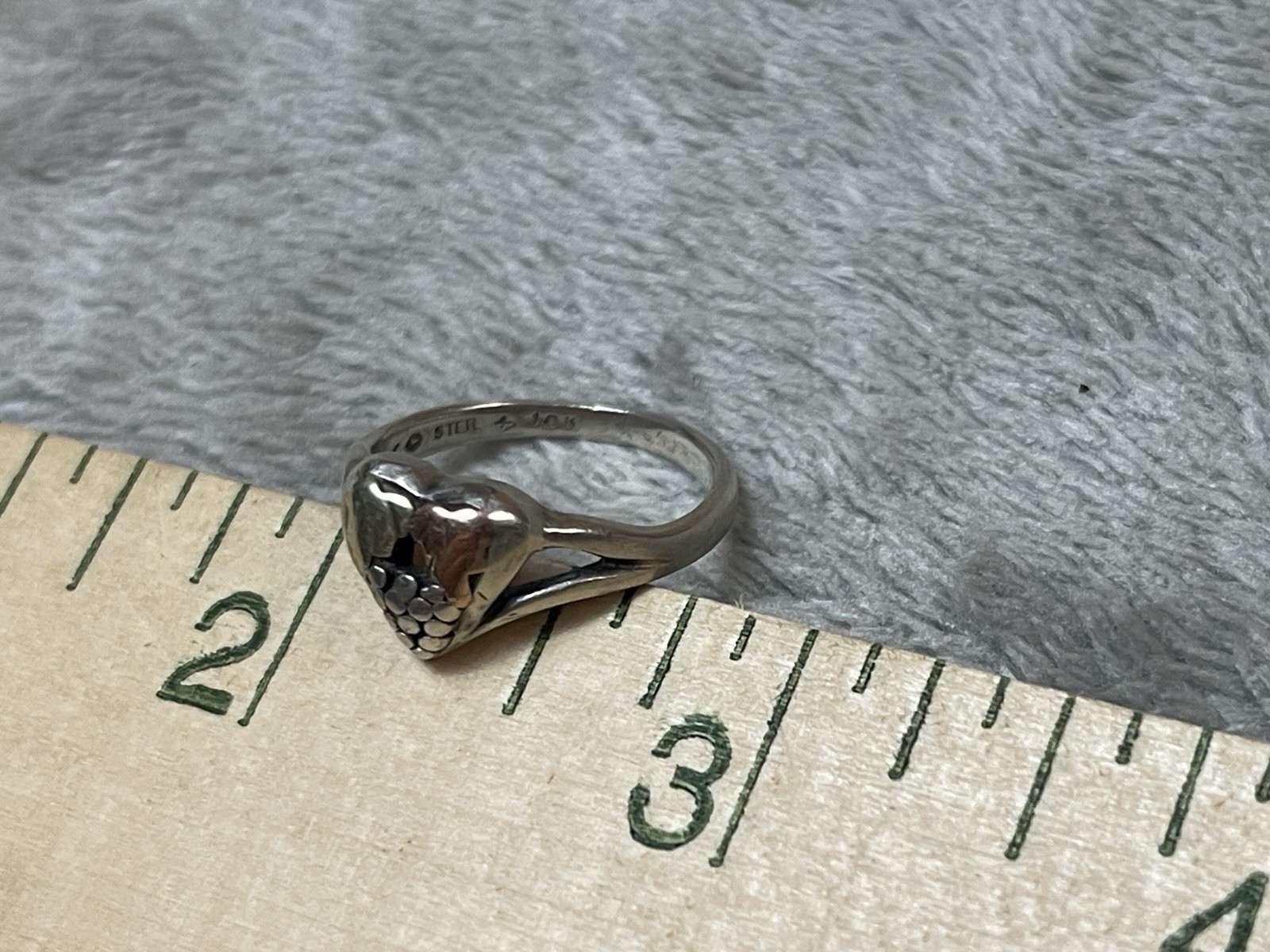 VTG 925 & 10k Black Hills Gold Ring Leaves Grapes Size 6 ! 3.2 Grams !!