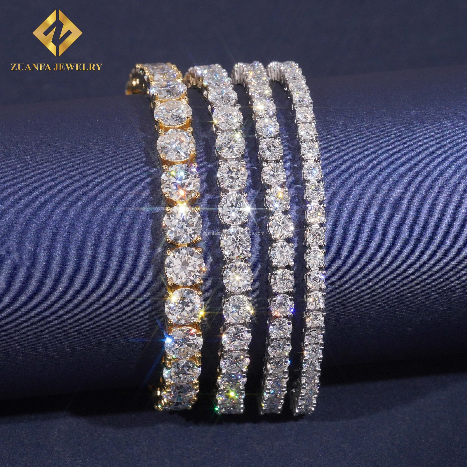 4mm D Color VVS1 Moissanite Tennis Chain Bracelet – 925 Sterling Silver 6-24″
