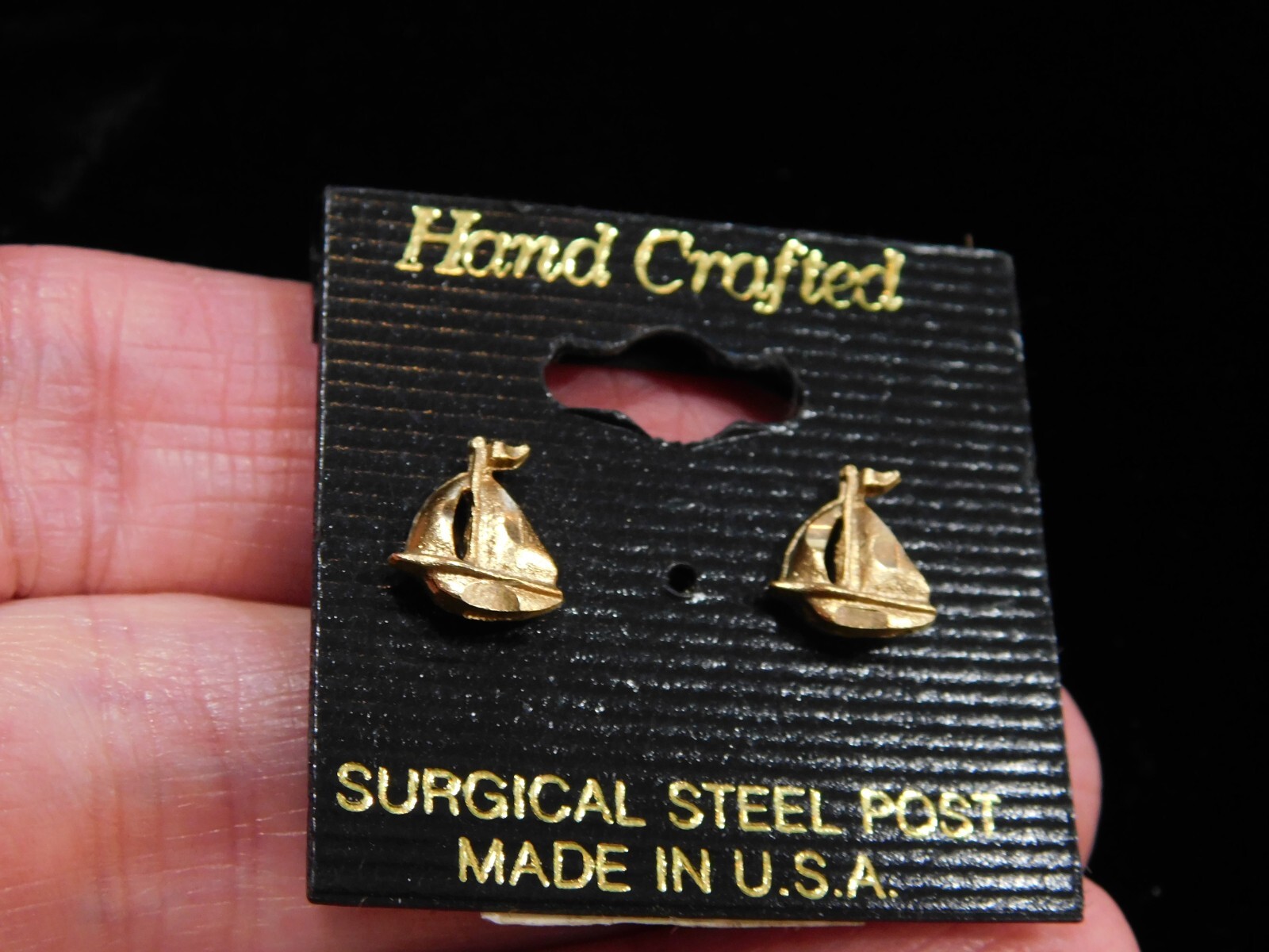 NOS Pierced Vintage Earring LOT Nautical Theme G/T Sailing Boating Propeller USA