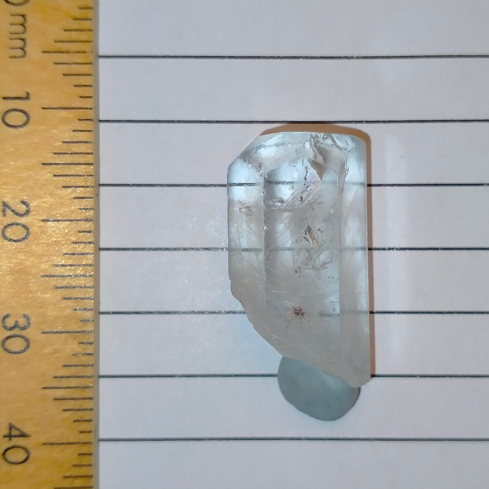 Beryl Goshenite terminated crystal natural rough gemstone Aqua Shigar 25.2ct